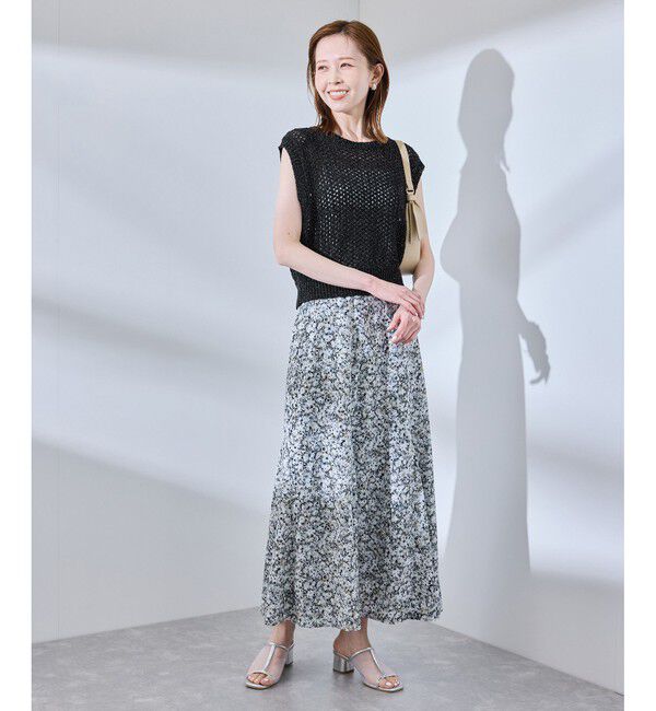 Rope&rsquo;Picnic「透かし編みラメニットベスト」|ベスト・ジレ|