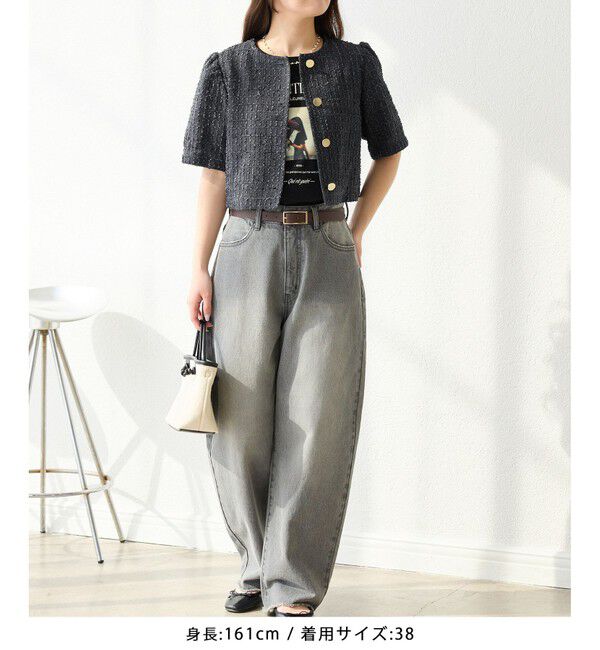 Rope&rsquo;Picnic「【サマー・ツイード】金ボタンカーディジャケット」|ノーカラージャケット|