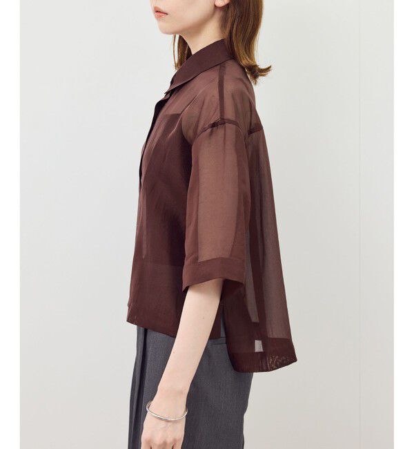 Rope&rsquo;Picnic「【接触冷感】ハーフスリーブシアーシャツ」|シャツ・ブラウス|