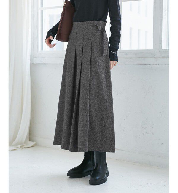 Rope&rsquo;Picnic「レディハンサムシリーズ ウールライクタックキルトスカート/セットアップ対応」|スカート|