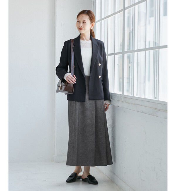 Rope&rsquo;Picnic「レディハンサムシリーズ ウールライクタックキルトスカート/セットアップ対応」|スカート|