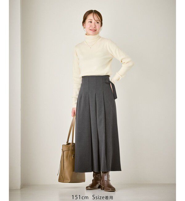 Rope&rsquo;Picnic「レディハンサムシリーズ ウールライクタックキルトスカート/セットアップ対応」|スカート|