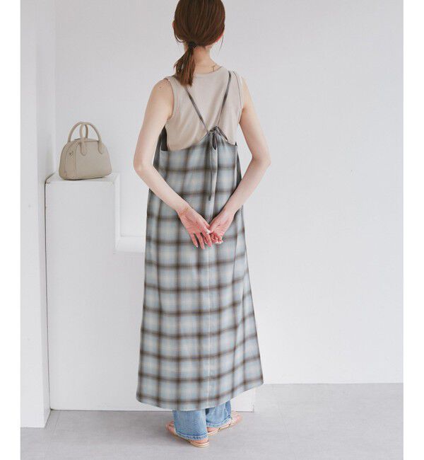Rope&rsquo;Picnic「オンブレチェックキャミソールワンピース」|ワンピース|