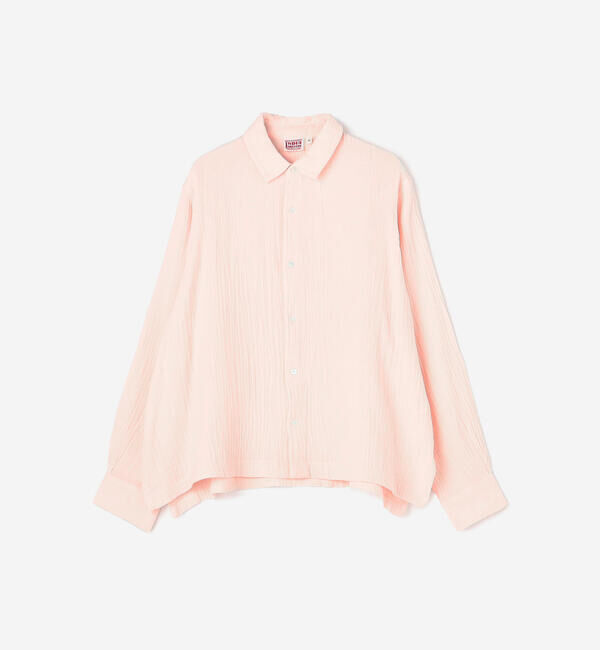  「INDIA INDUSTRY | ダブルガーゼ レギュラーカラーシャツ WOMEN」|シャツ・ブラウス|PINK