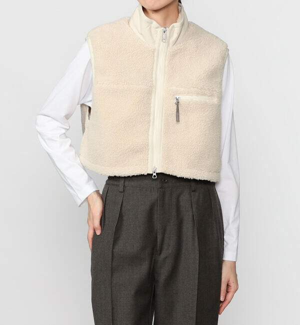 GYMPHLEX「Gymphlex | ライトボア ショートベスト WOMEN」|ダウンベスト・ベスト|