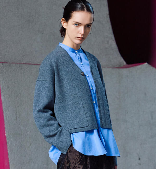  「TICCA | ノーカラー ビブヨークシャツ WOMEN」|シャツ・ブラウス|