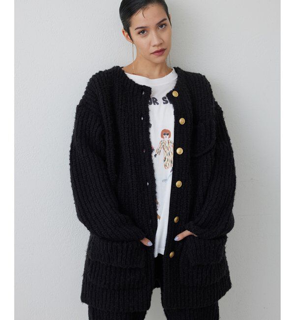 THE PAUSE「【THE PAUSE】ニットボタンジャケット」|その他|ブラック