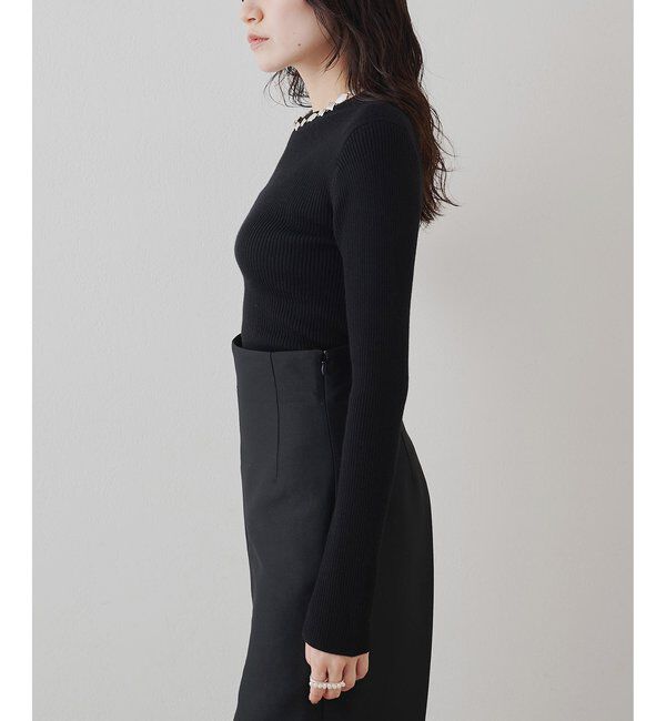  「リブニットクループルオーバー」|ニット・セーター|