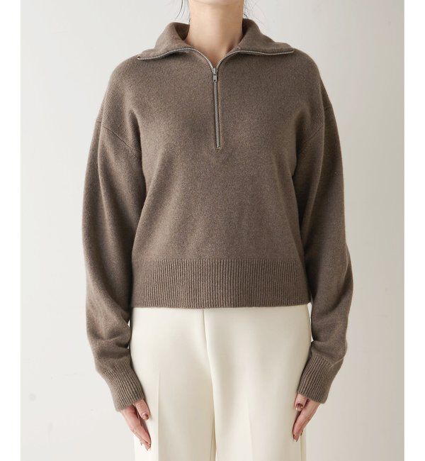  「ウールカシミヤZIPニットプルオーバー」|ニット・セーター|