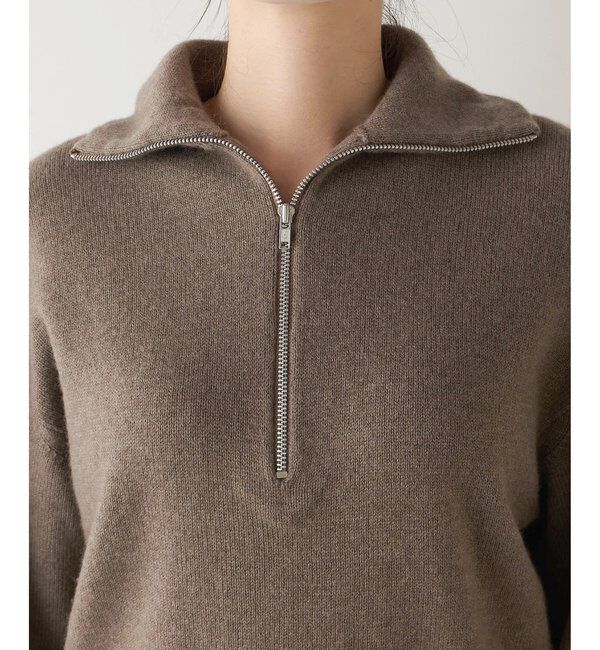  「ウールカシミヤZIPニットプルオーバー」|ニット・セーター|