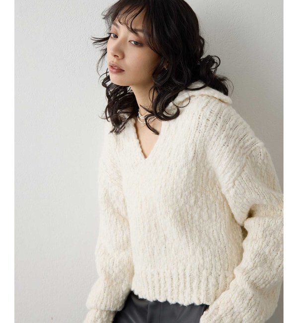  「ローゲージスキッパープルオーバー」|ニット・セーター|オフホワイト