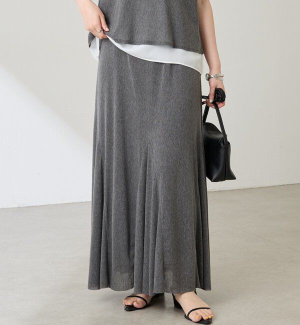  「フロッキーチュールフレアースカート」|スカート|グレー