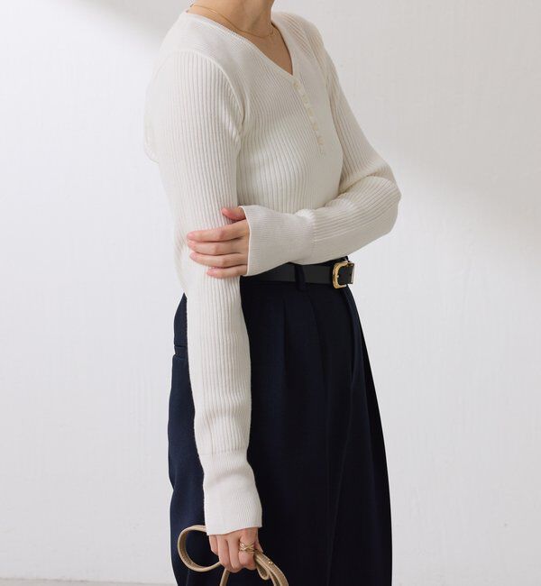  「ヘンリーネックVニット」|ニット・セーター|