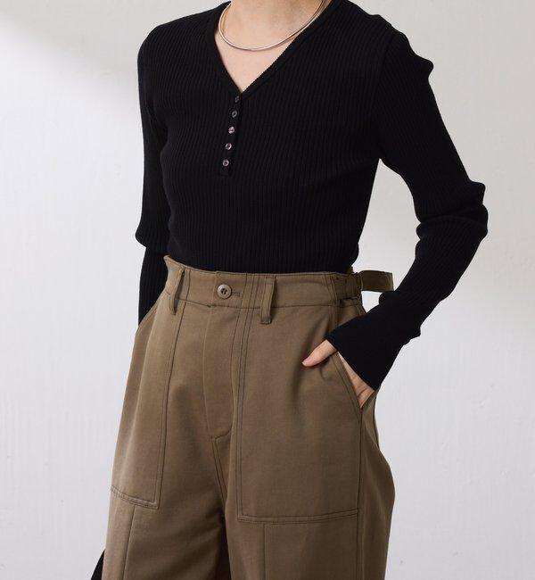  「ヘンリーネックVニット」|ニット・セーター|