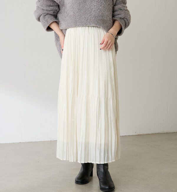  「フィラメントサテンプリーツスカート」|スカート|