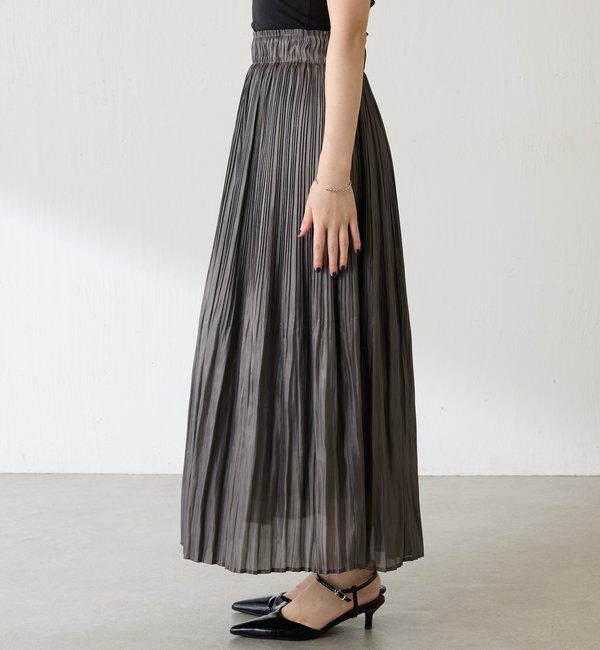  「フィラメントサテンプリーツスカート」|スカート|