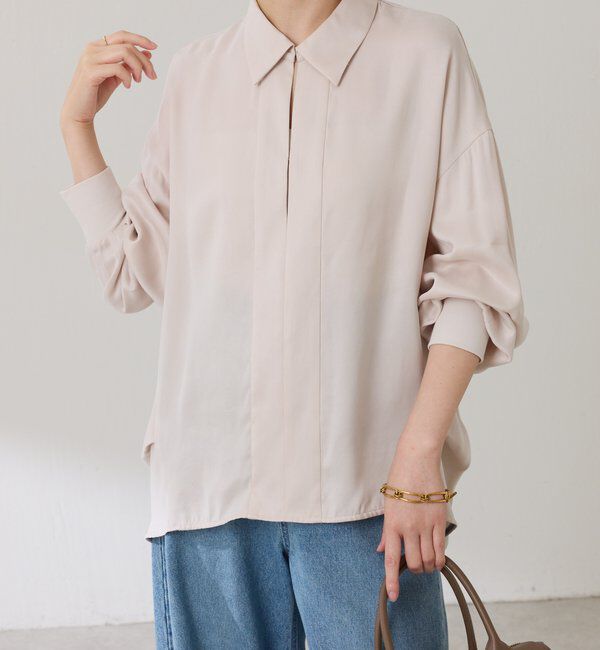  「スキッパー袖リブブラウス」|シャツ・ブラウス|