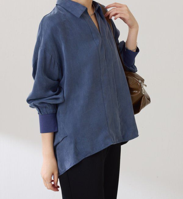  「スキッパー袖リブブラウス」|シャツ・ブラウス|