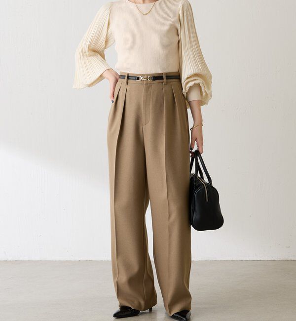  「袖プリーツコンパクトニット」|ニット・セーター|