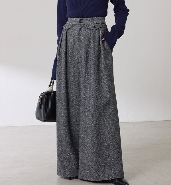  「ツイードタックワイドパンツ」|チノ|