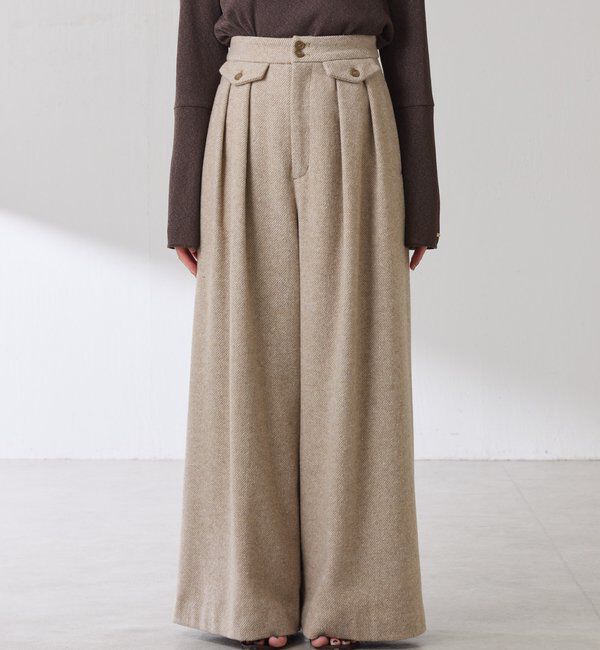  「ツイードタックワイドパンツ」|チノ|