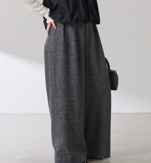  「ツイードタックワイドパンツ」|チノ|