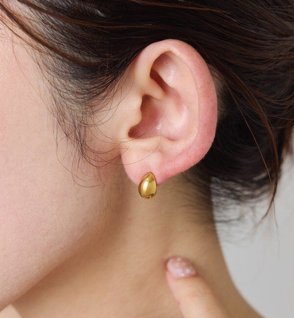  「【PAPILLONNER/パピヨネ】ステンレスドロップピアス」|リング|ゴールド