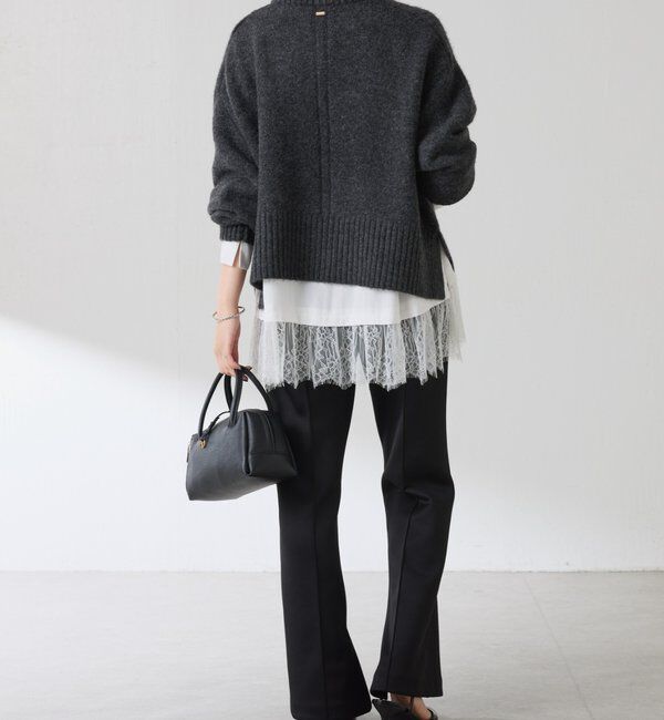  「裾レースハイネックシャツ」|シャツ・ブラウス|