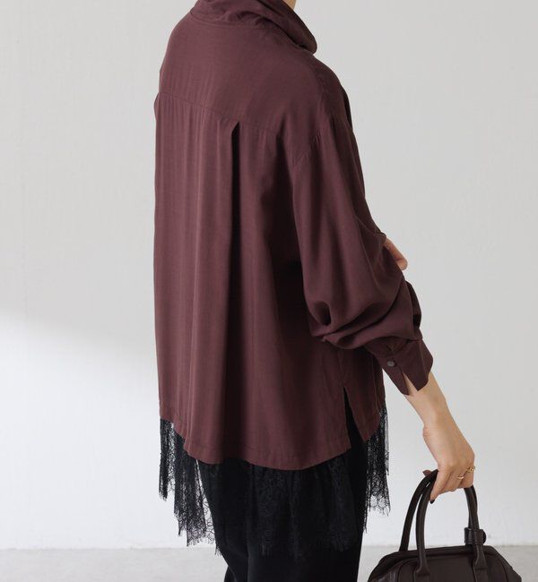  「裾レースハイネックシャツ」|シャツ・ブラウス|