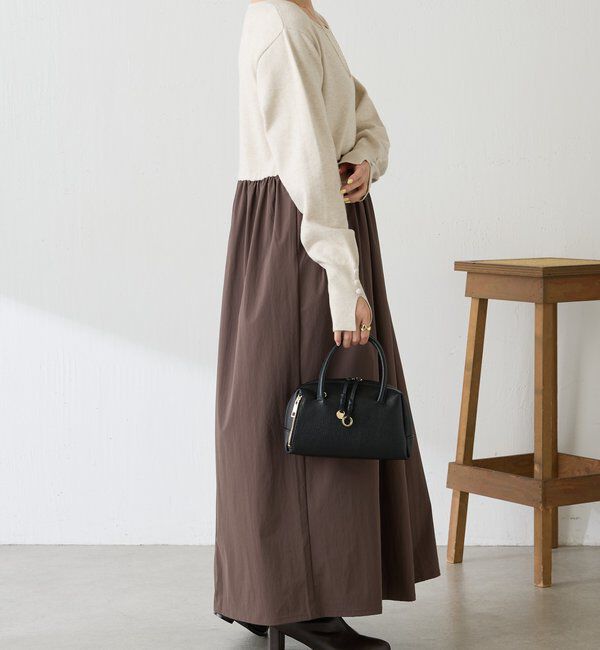  「ニットドッキングフレアワンピース」|ワンピース|