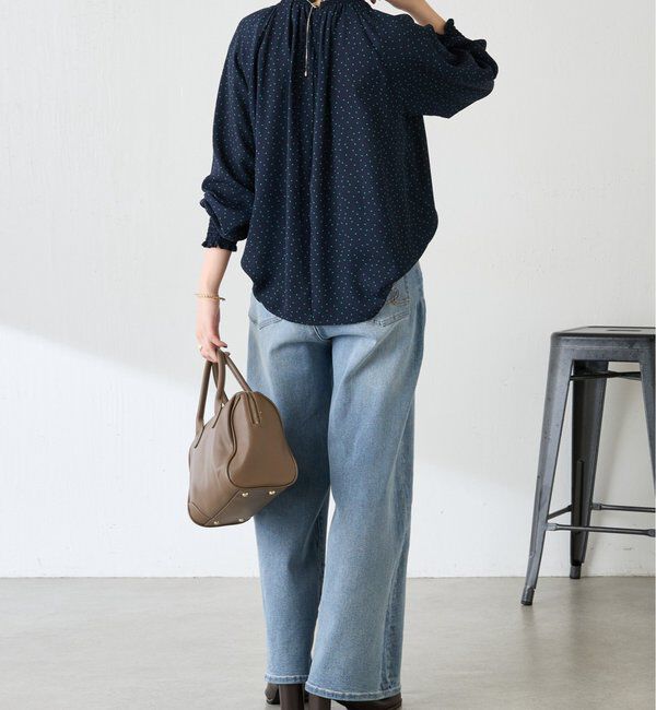  「ハイネックシャーリングドットブラウス」|シャツ・ブラウス|