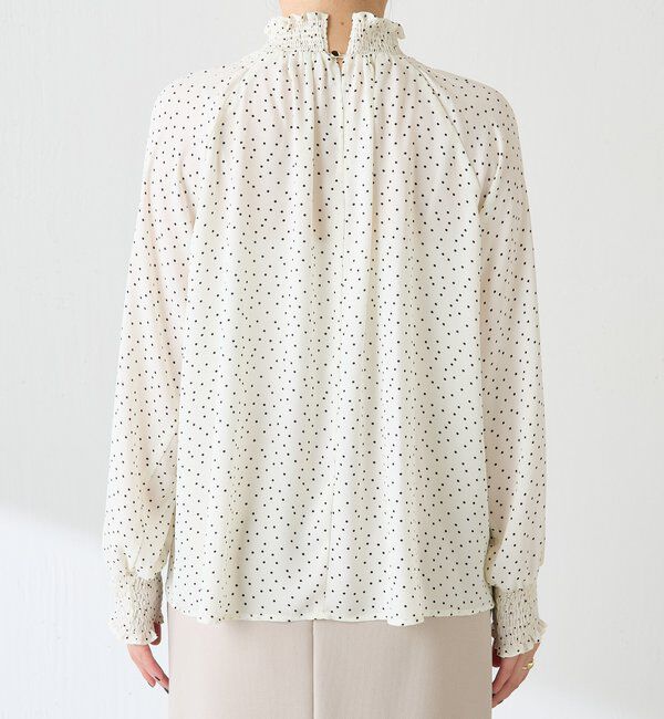  「ハイネックシャーリングドットブラウス」|シャツ・ブラウス|