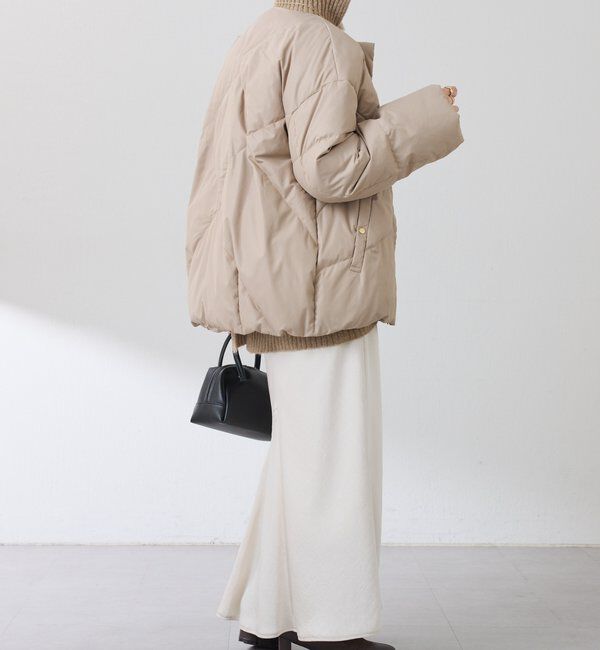  「【マット見え/軽量コート】ライトエンボスノーカラーダウン」|その他|