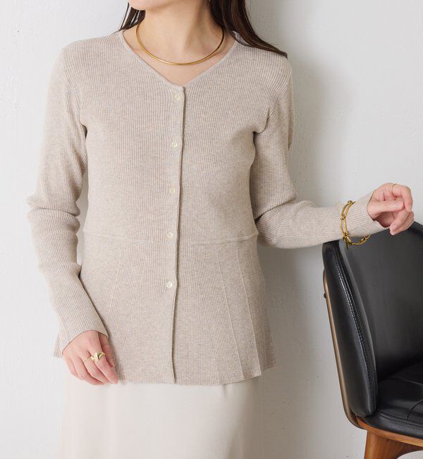  「リブペプラムカーディガン」|ニット・セーター|