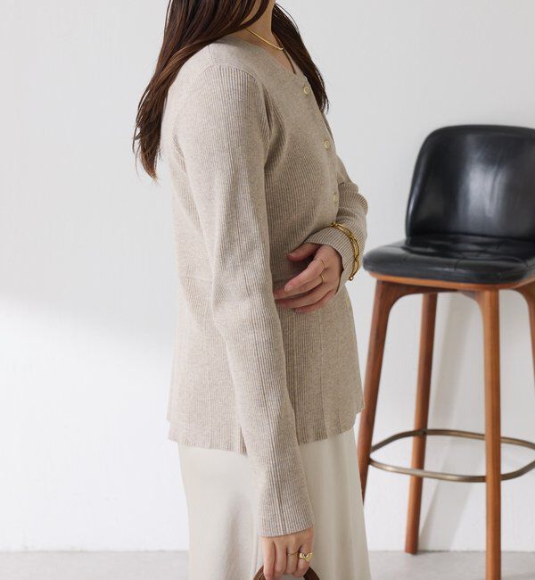  「リブペプラムカーディガン」|ニット・セーター|