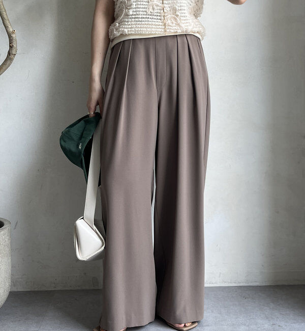  「【累計販売数3万枚突破/22色４サイズ展開！】タックワイドパンツ」|チノ|