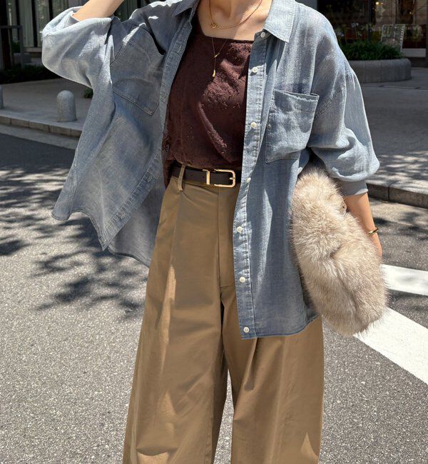  「袖リブシアーデニムシャツ」|シャツ・ブラウス|