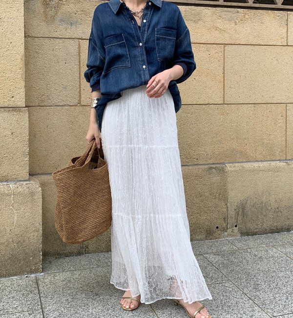  「袖リブシアーデニムシャツ」|シャツ・ブラウス|