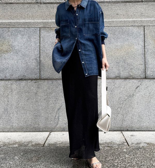  「袖リブシアーデニムシャツ」|シャツ・ブラウス|