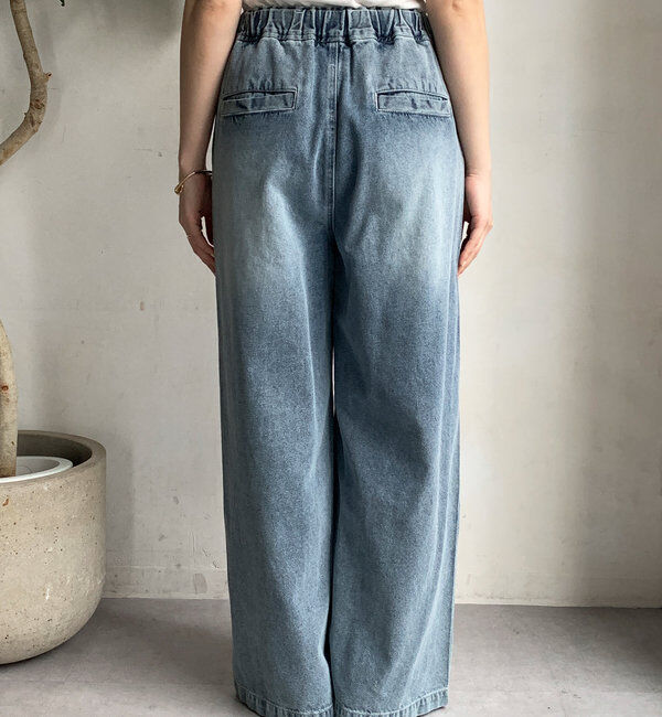  「【新色追加】デニムワイドイージーパンツ」|デニム|