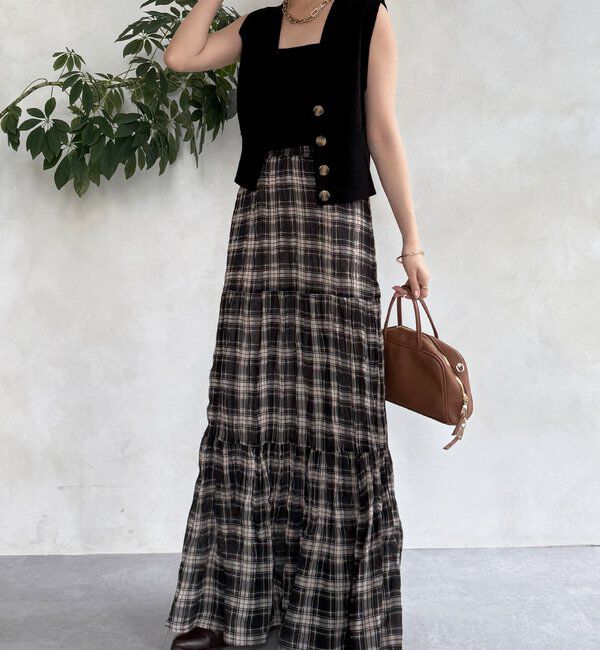 「チェックワッシャースカート」|スカート|