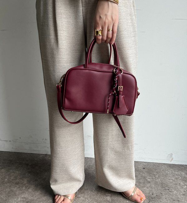  「チャーム付横長ボストン」|トートバッグ|