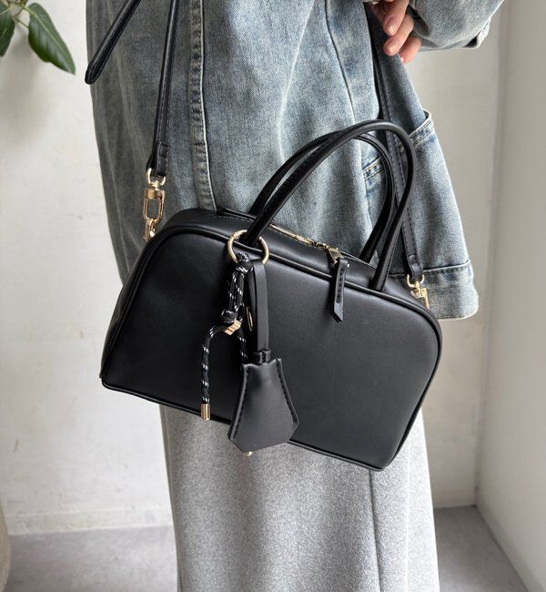  「チャーム付横長ボストン」|トートバッグ|