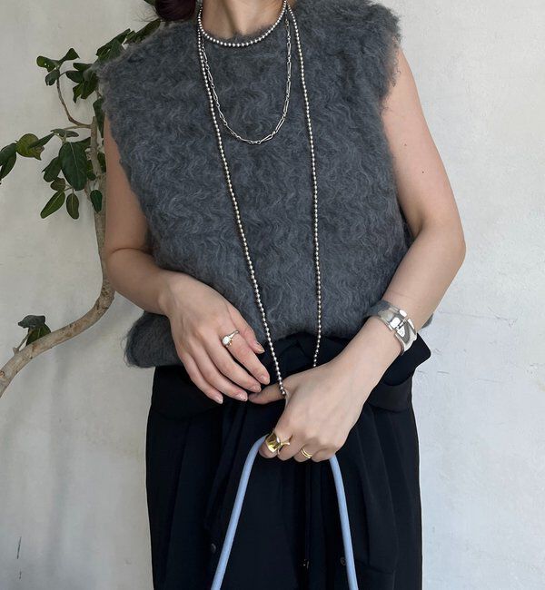  「【REI企画カラーあり】【前後2WAY】シャギーニットベスト」|ニット・セーター|