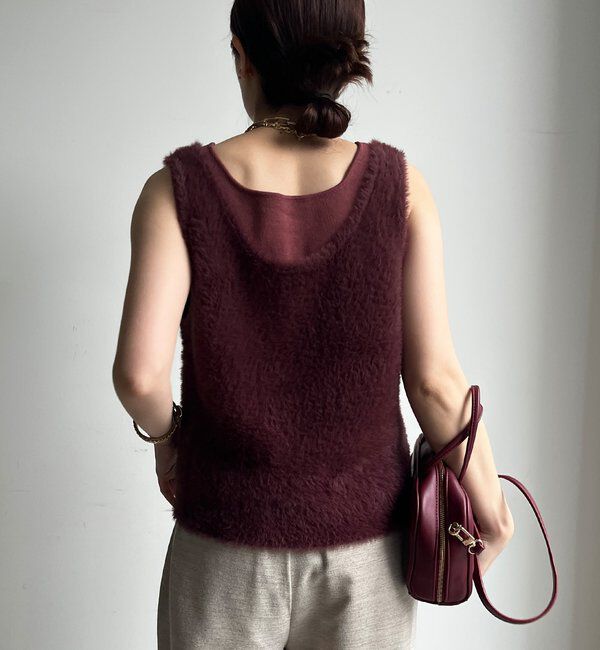  「前後2WAYシャギーニットタンクベスト」|ニット・セーター|