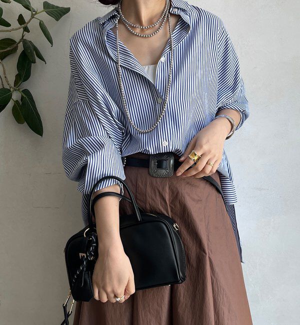  「ストライプポンチョブラウス」|シャツ・ブラウス|