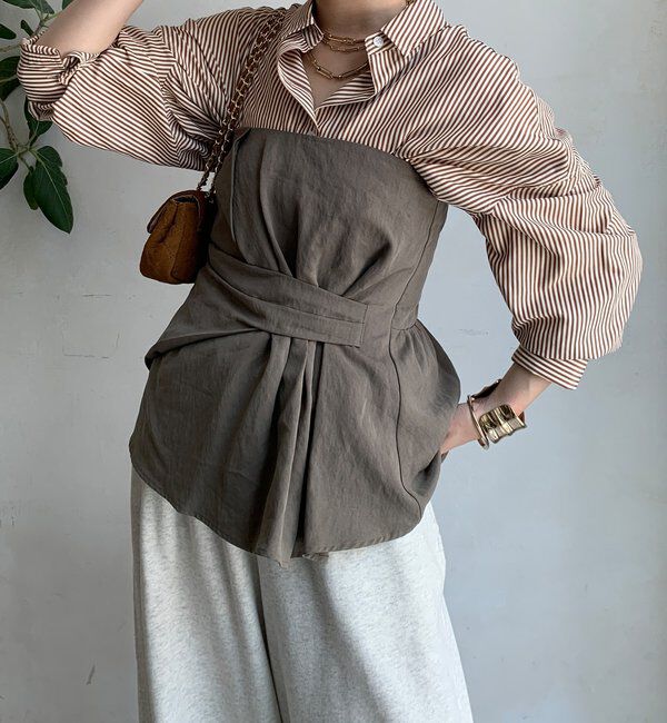  「ストライプポンチョブラウス」|シャツ・ブラウス|