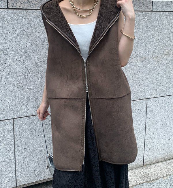  「ボア切替フーディージレ」|ベスト・ジレ|