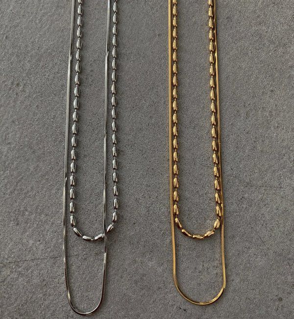  「【SAKURA企画】アレルギー対応 2連チェーンマグネットネックレス」|ネックレス|