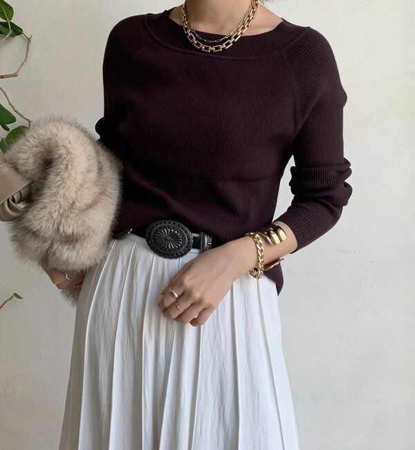  「ボートネックリブニット」|ニット・セーター|